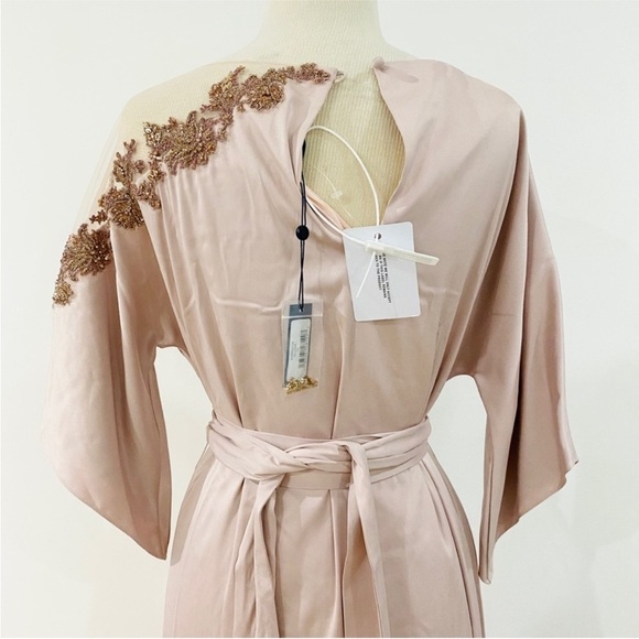 Marchesa Notte Embellished tulle-paneled silk-satin gown in pink blush NWT - Picture 7 of 12